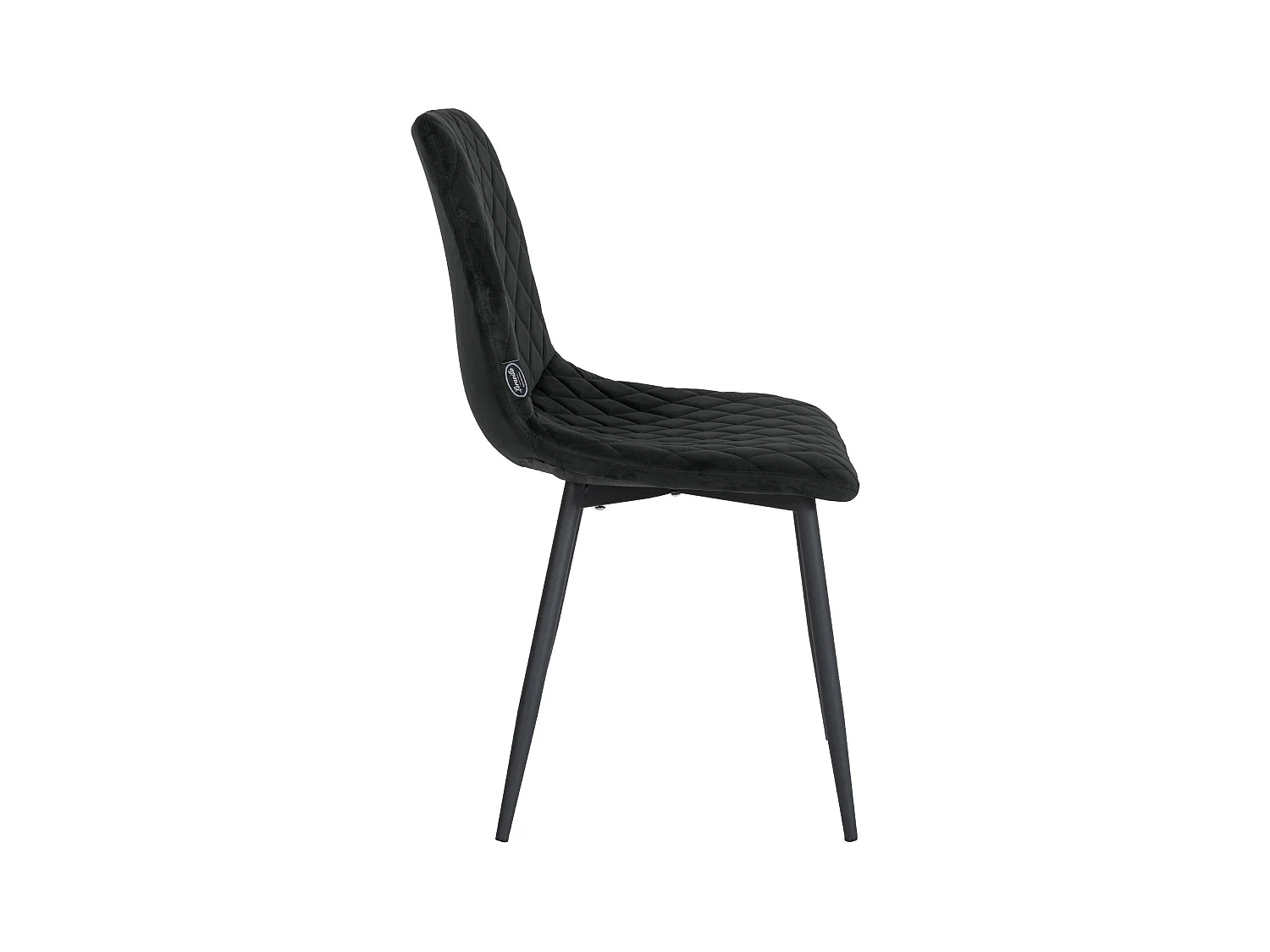 Lot de 4  chaise salle à manger - Velours - Noir - Telde