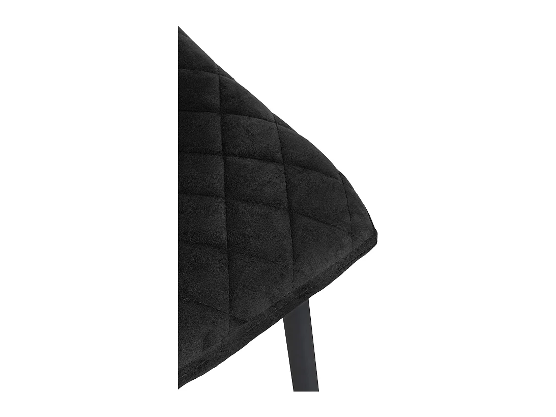 Lot de 4  chaise salle à manger - Velours - Noir - Telde