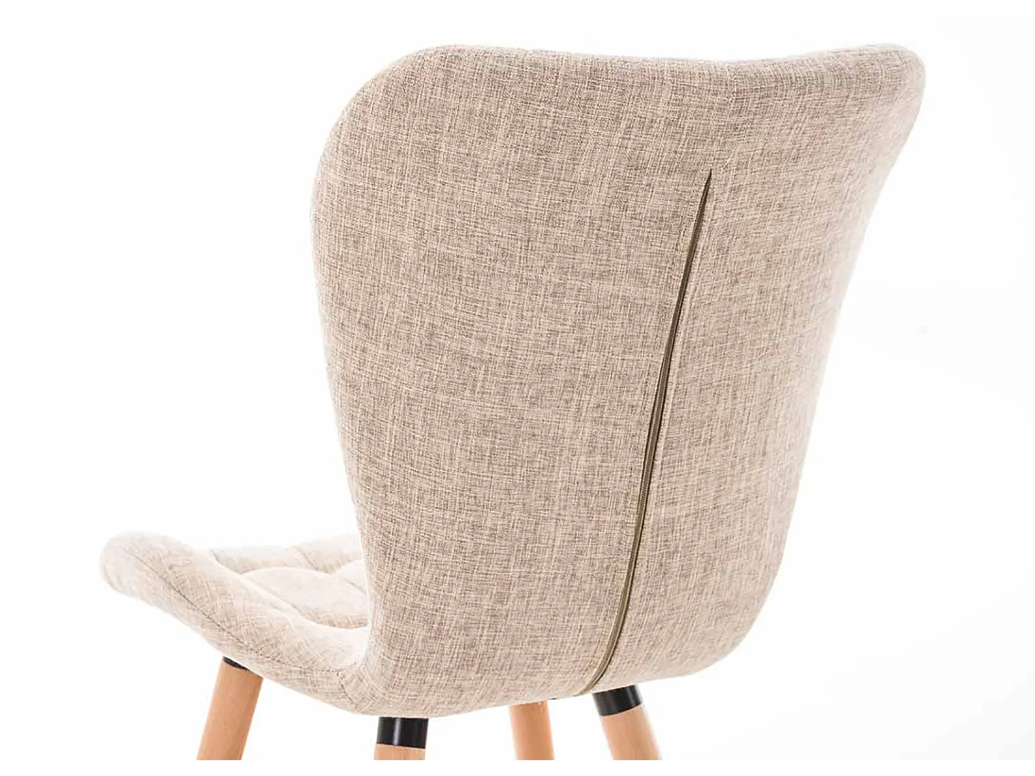 Lot de 4  chaise salle à manger - Tissu - Crème - Elda