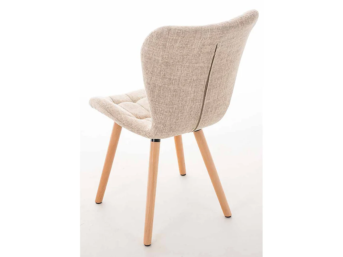 Set van 4  Eetkamerstoelen - Stof - creme - Elda