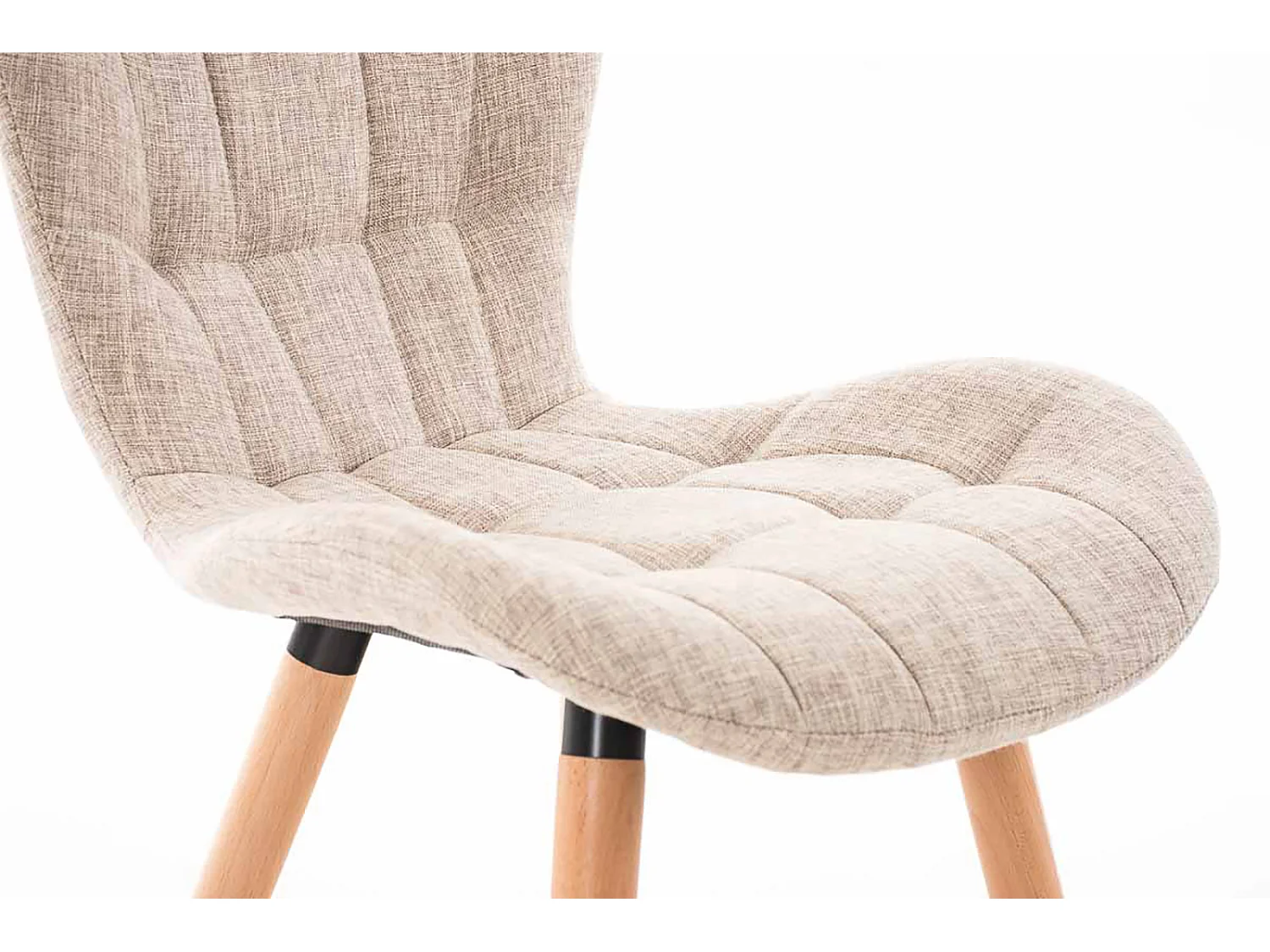 Set van 4  Eetkamerstoelen - Stof - creme - Elda