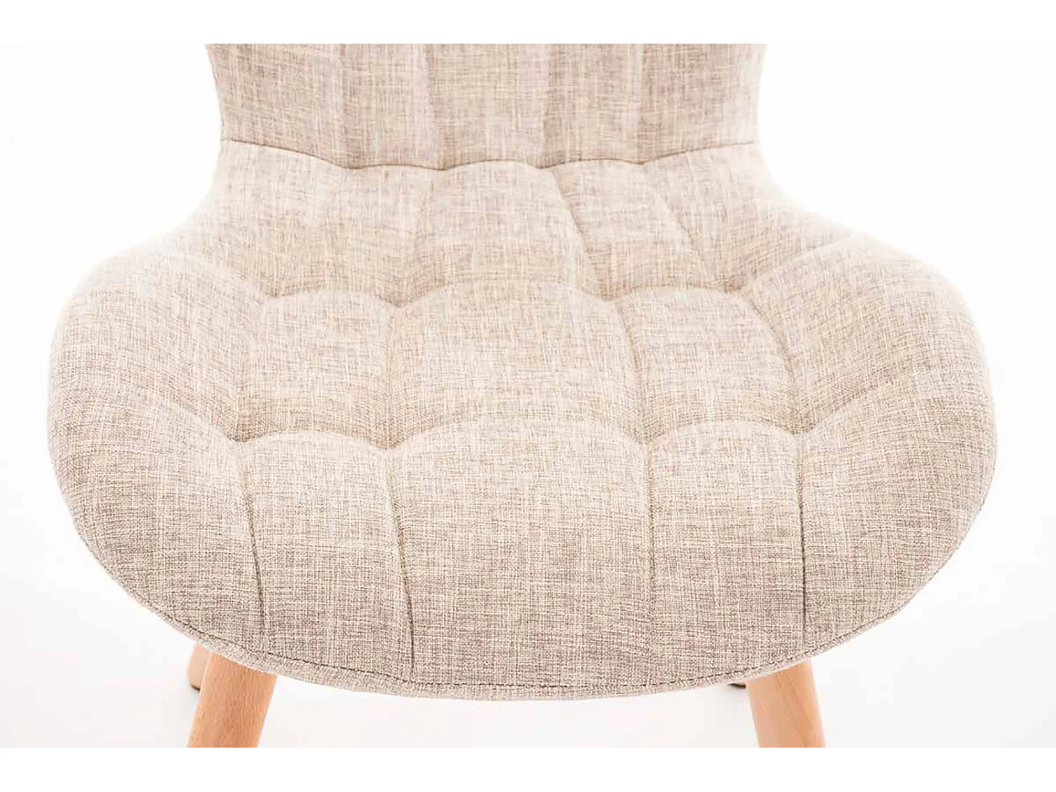 Set van 4  Eetkamerstoelen - Stof - creme - Elda