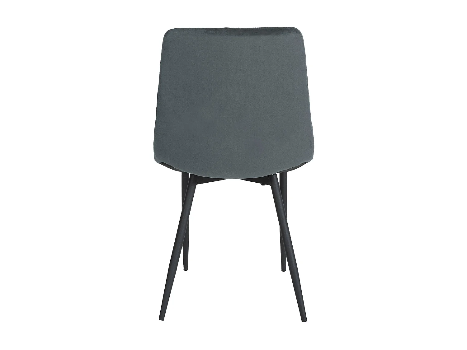 Eetkamerstoelen - Fluweel & natura (vierkant) - donkergrijs - Telde