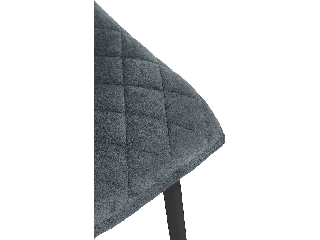 Eetkamerstoelen - Fluweel & natura (vierkant) - donkergrijs - Telde