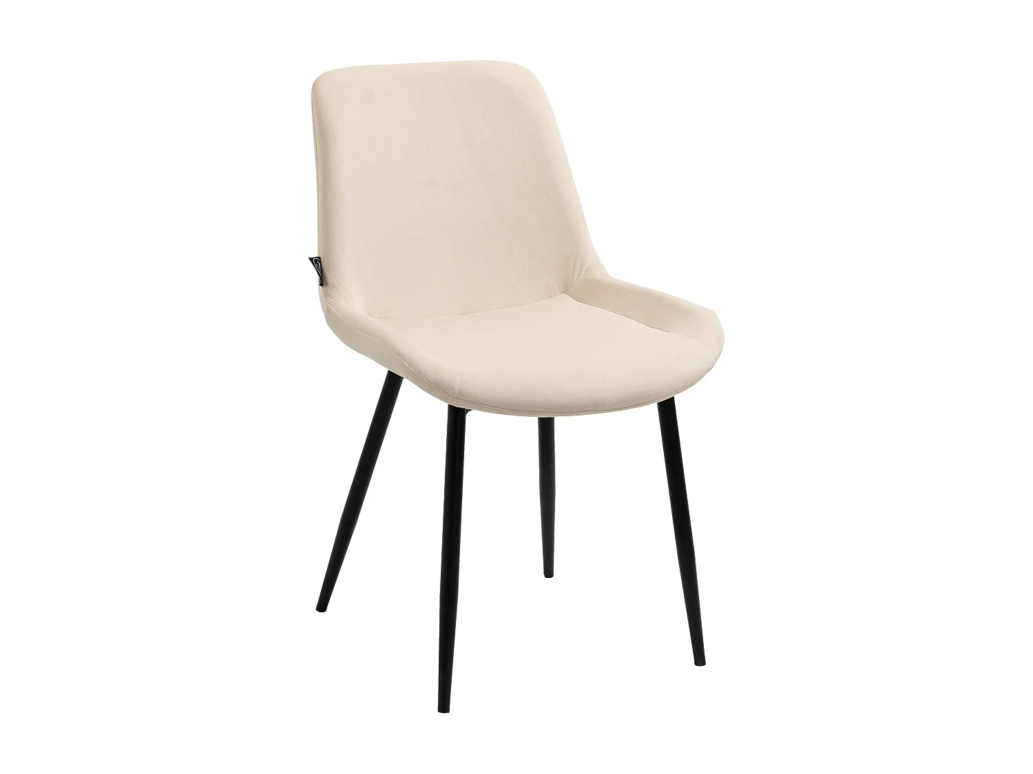 Lot de 4  chaise salle à manger - Velours - Crème - Victoria