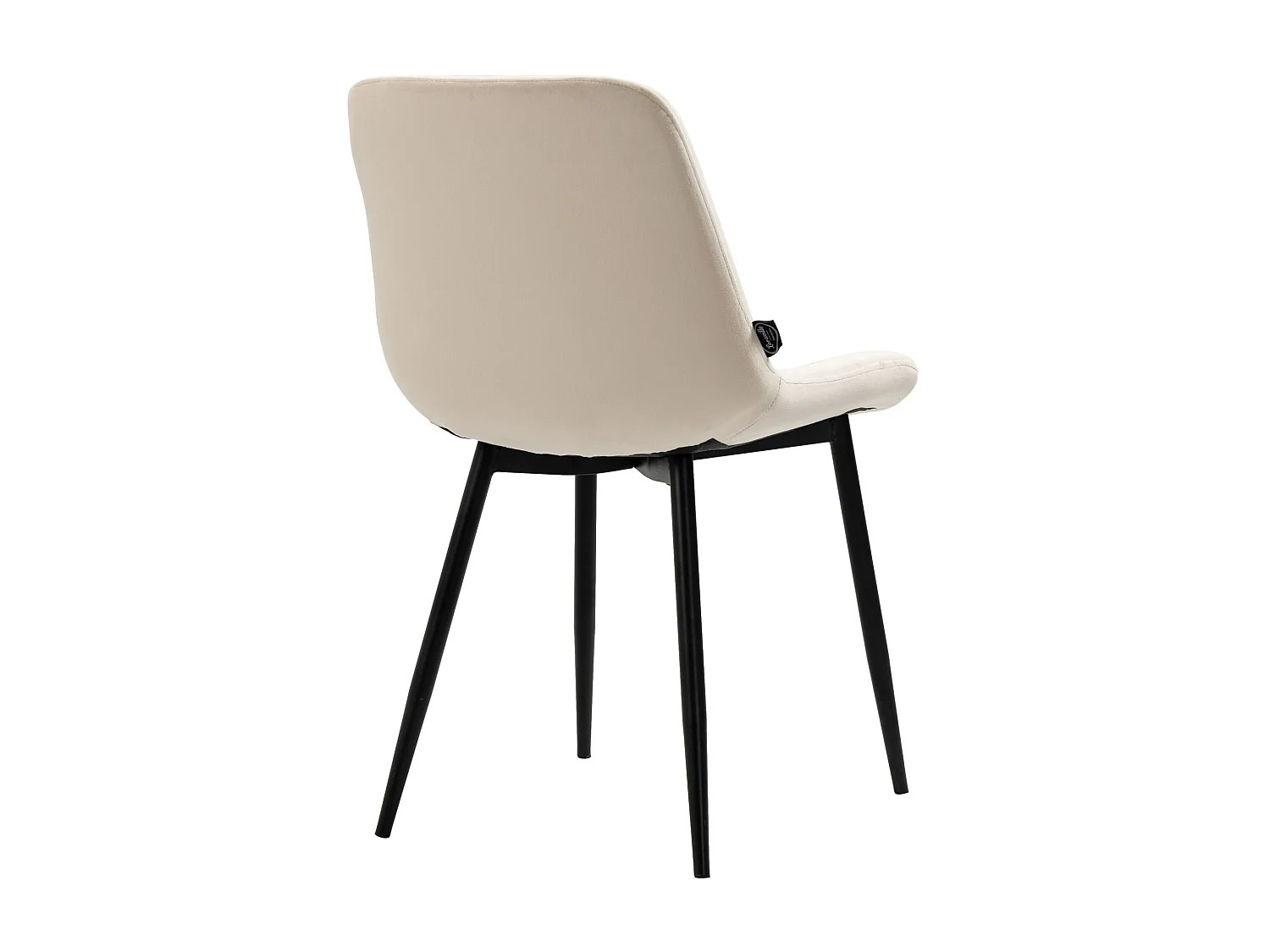 Lot de 4  chaise salle à manger - Velours - Crème - Victoria