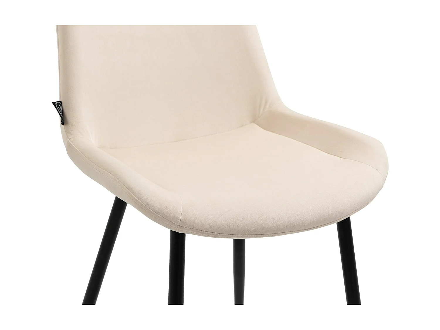 Lot de 4  chaise salle à manger - Velours - Crème - Victoria