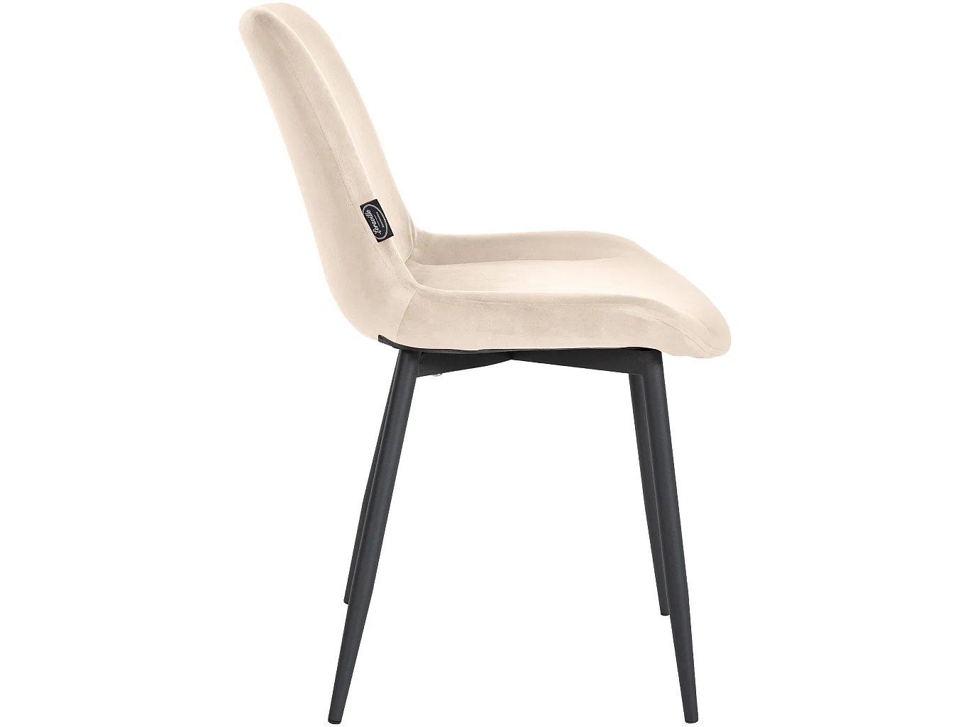 Lot de 4  chaise salle à manger - Velours & Blanc - Crème - Victoria