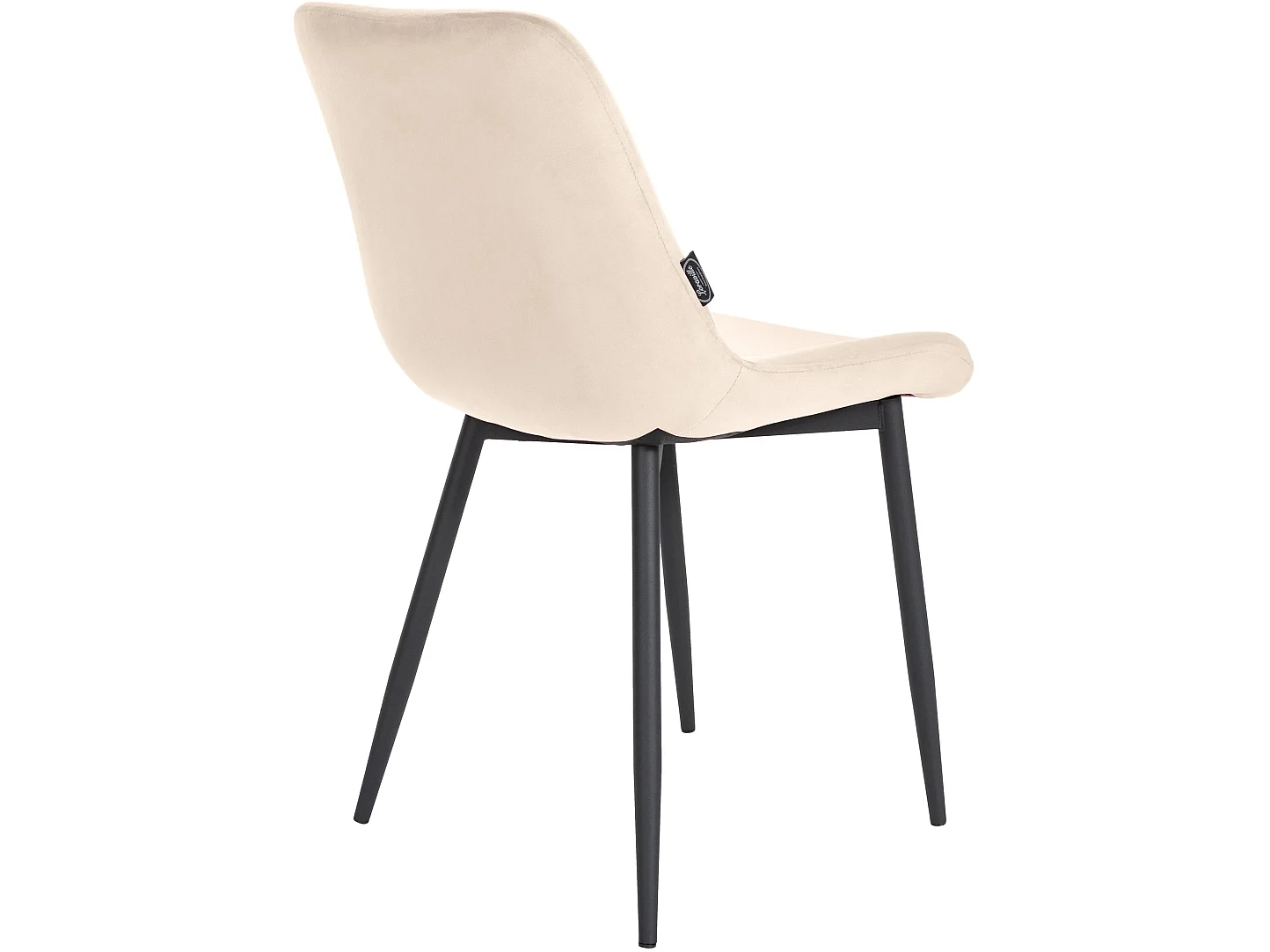 Lot de 4  chaise salle à manger - Velours & Blanc - Crème - Victoria
