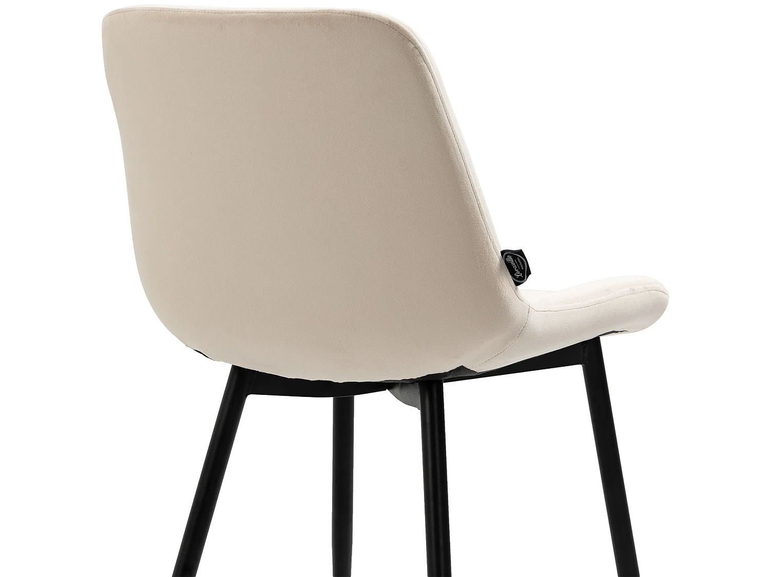 Lot de 4  chaise salle à manger - Velours & Blanc - Crème - Victoria