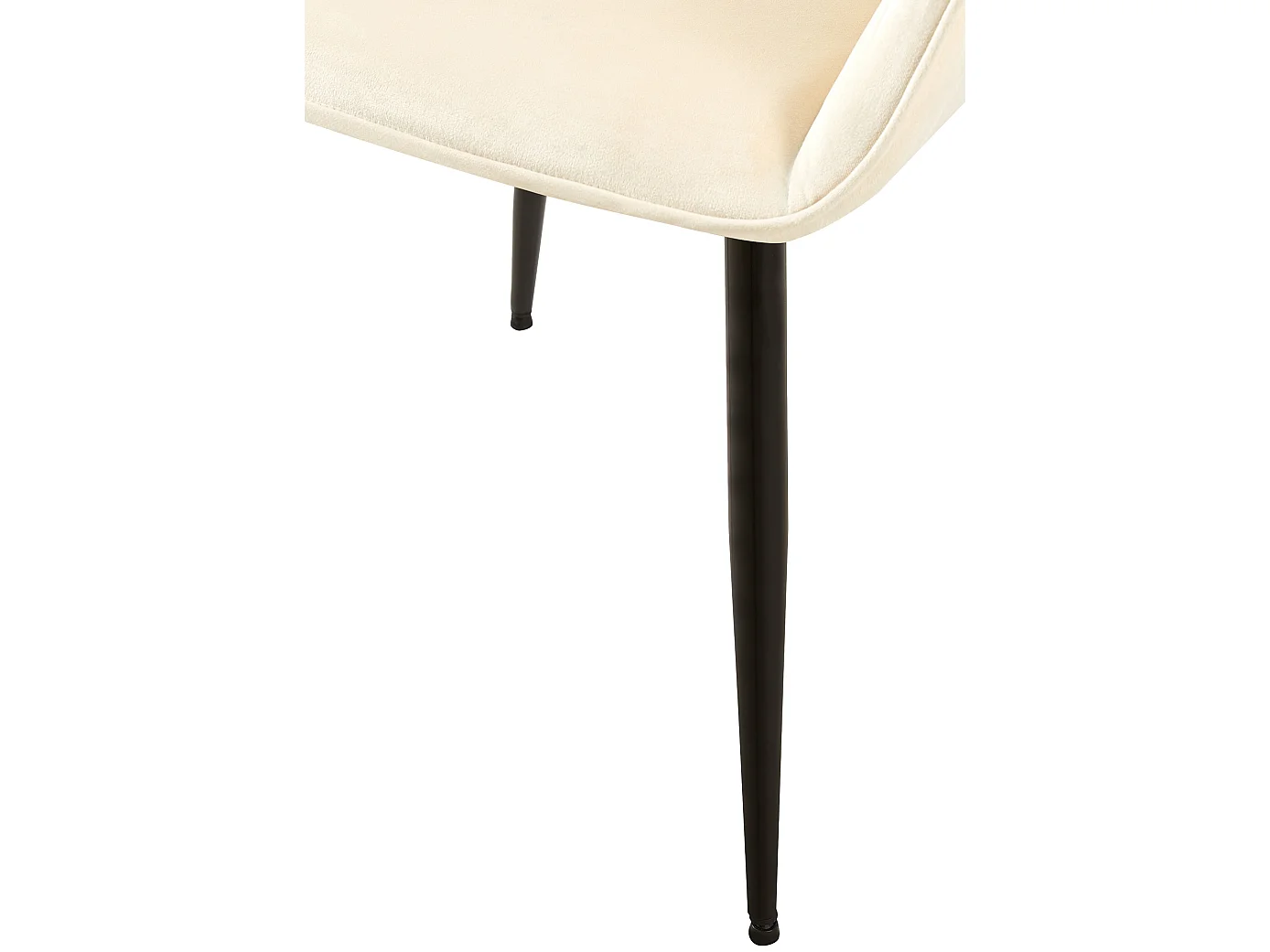 Lot de 2  chaises avec accoudoirs - Velours - Crème - Vessa