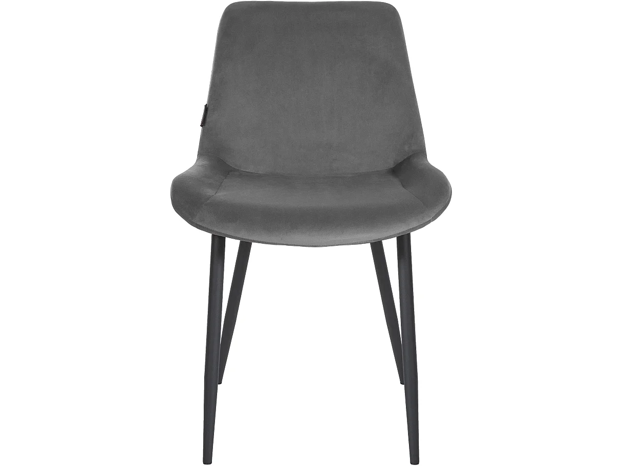 Lot de 4  chaise salle à manger - Velours & Blanc - Gris - Victoria