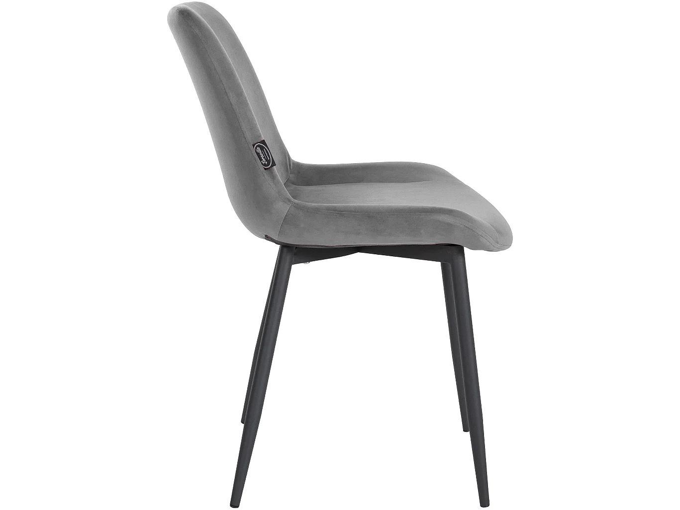 Lot de 4  chaise salle à manger - Velours & Blanc - Gris - Victoria