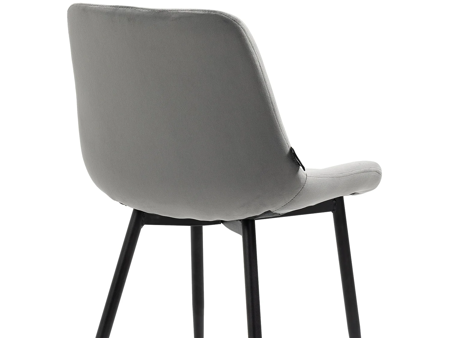 Lot de 4  chaise salle à manger - Velours & Blanc - Gris - Victoria