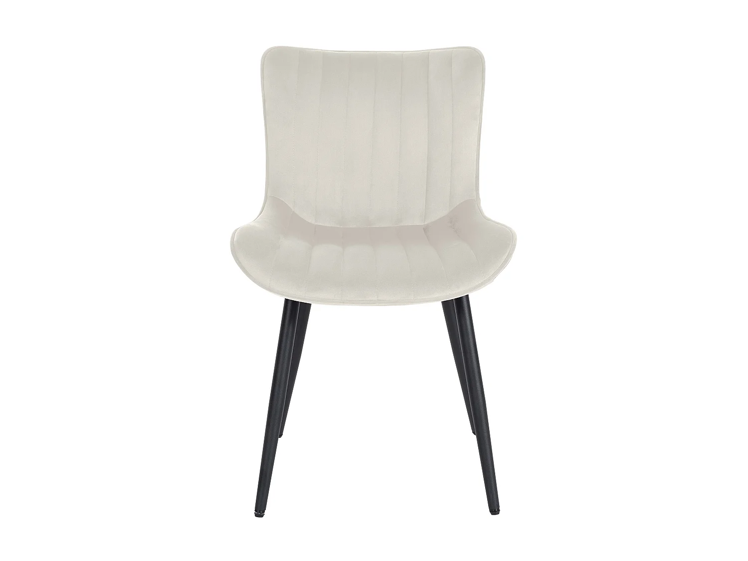 Lot de 2  chaise salle à manger - Velours - Crème - Largo