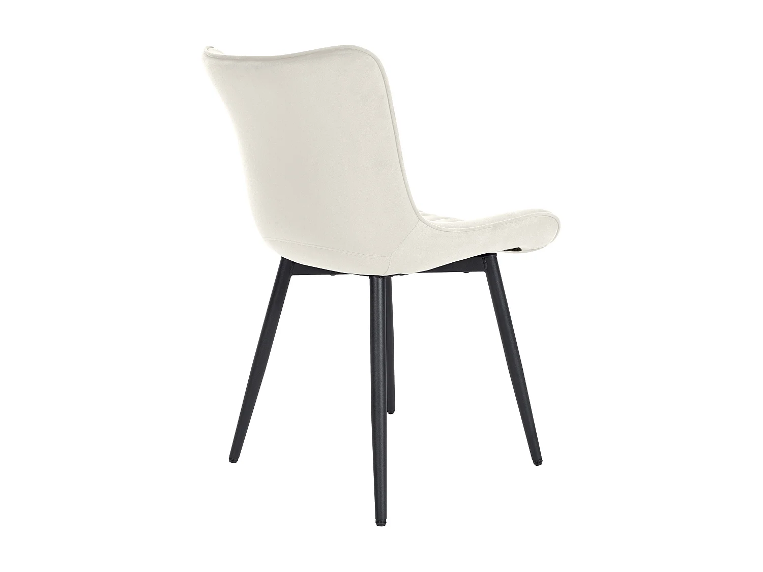 Lot de 2  chaise salle à manger - Velours - Crème - Largo