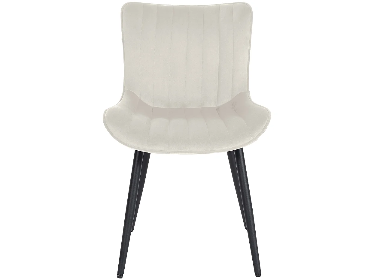 Lot de 2  chaise salle à manger - Velours - Crème - Largo