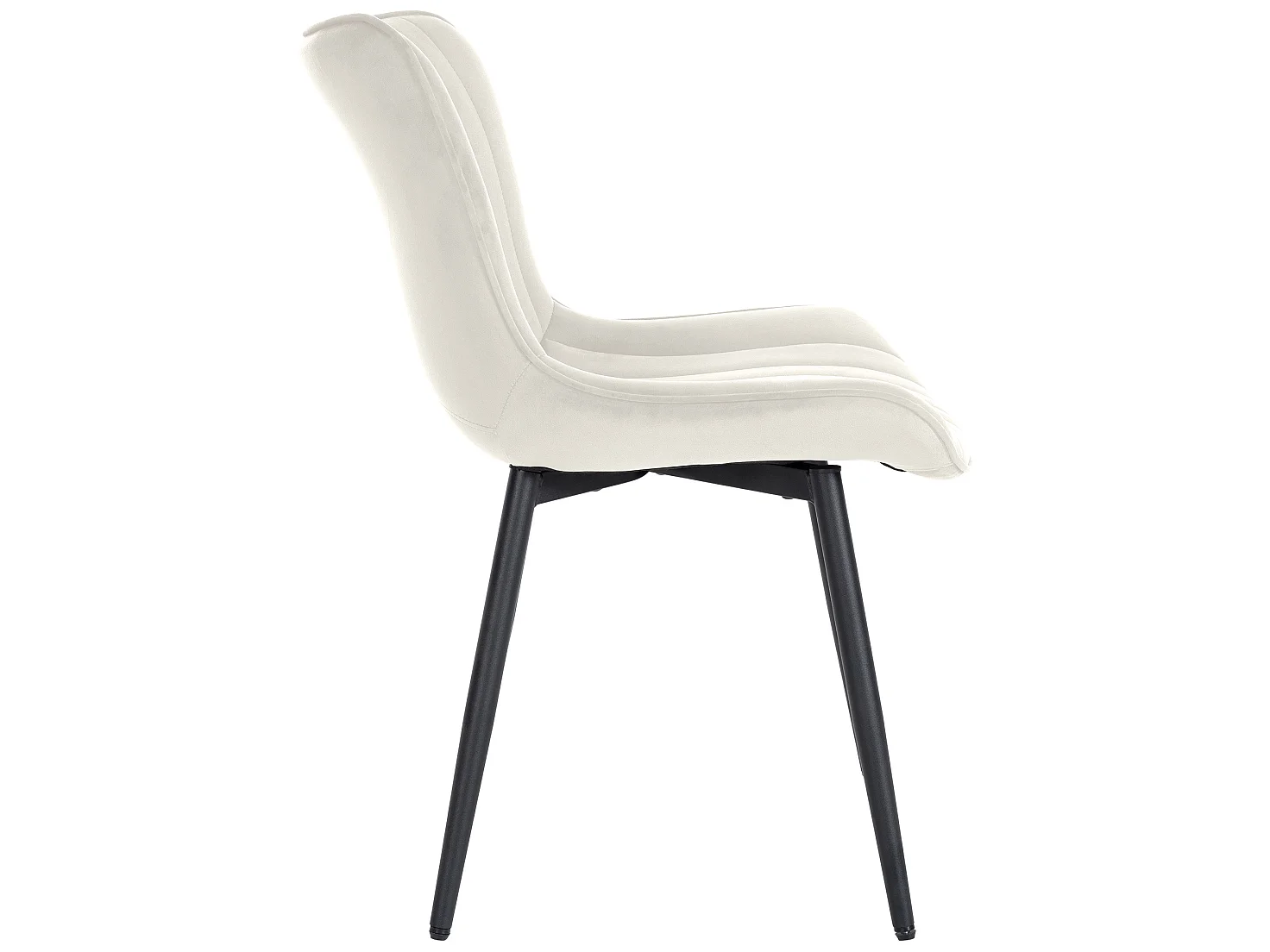 Lot de 2  chaise salle à manger - Velours - Crème - Largo