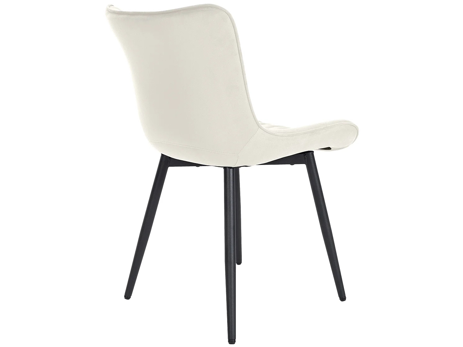 Lot de 2  chaise salle à manger - Velours - Crème - Largo