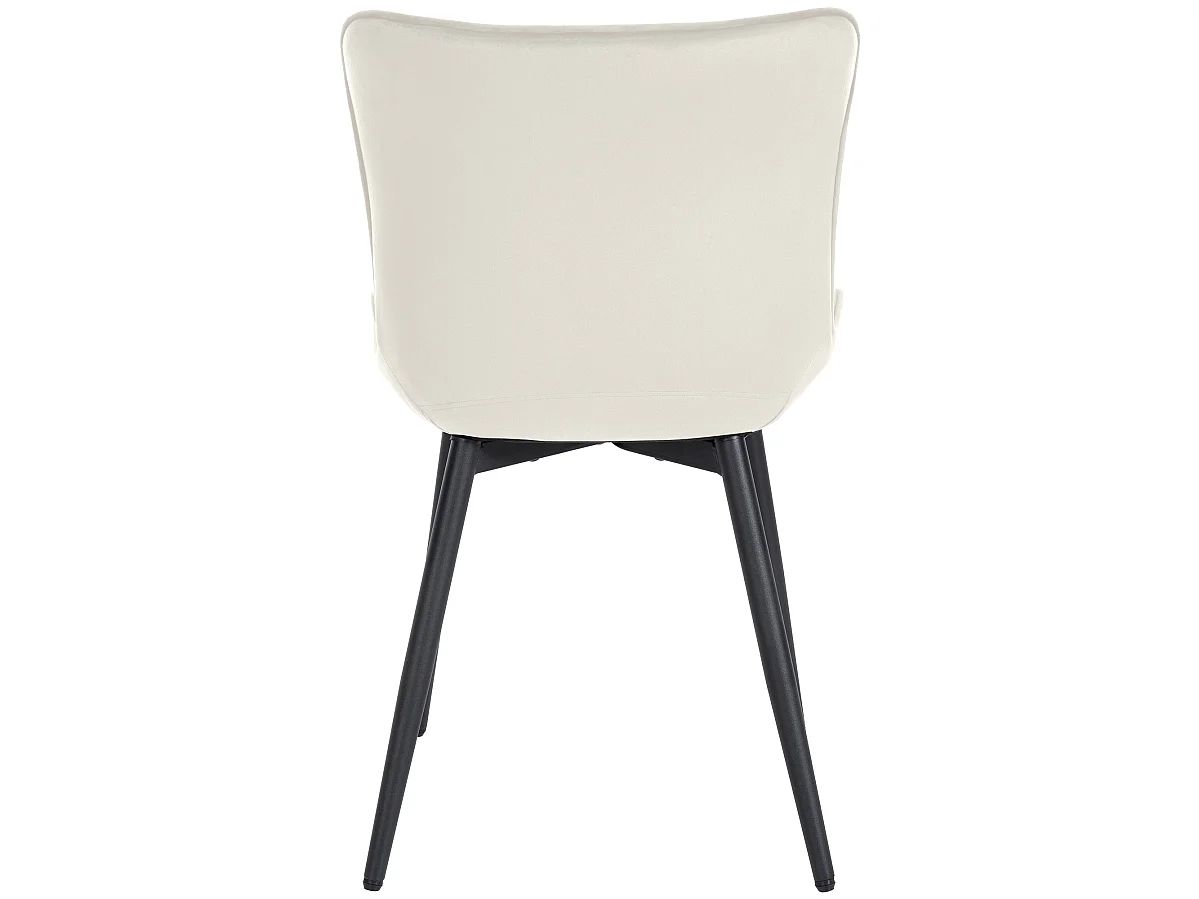Lot de 2  chaise salle à manger - Velours - Crème - Largo