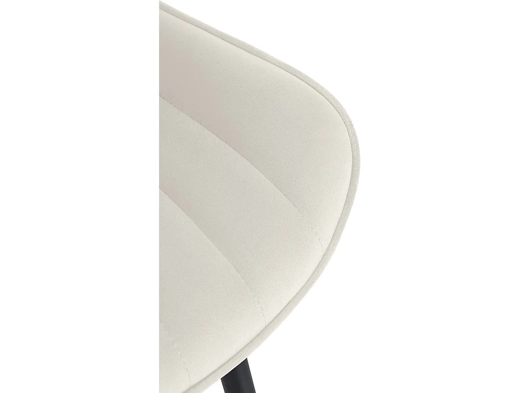Lot de 2  chaise salle à manger - Velours - Crème - Largo
