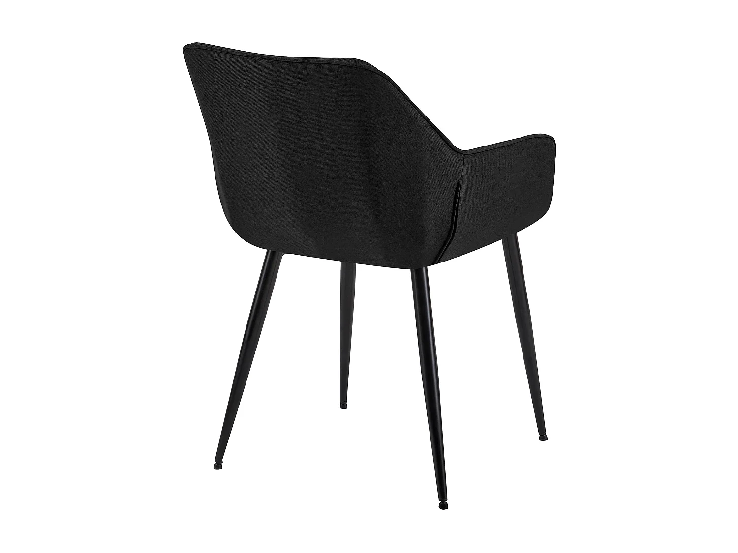 Lot de 2  chaises avec accoudoirs - Tissu - Noir - Vessa