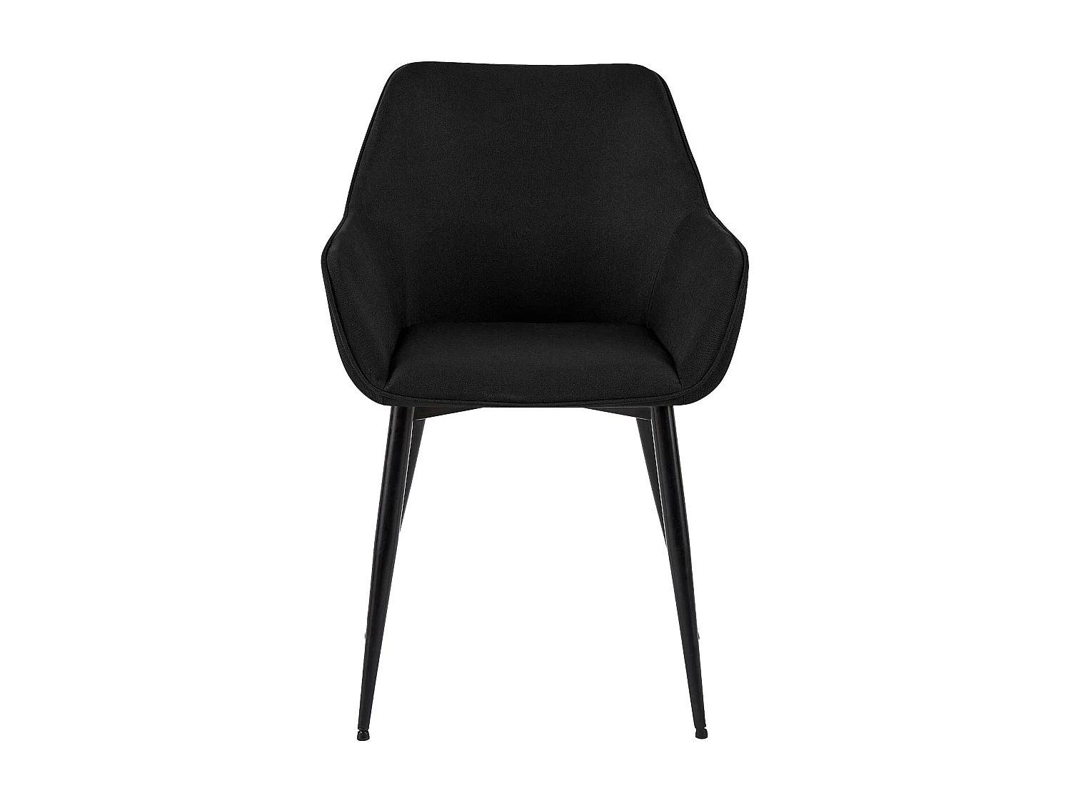 Lot de 2  chaises avec accoudoirs - Tissu - Noir - Vessa