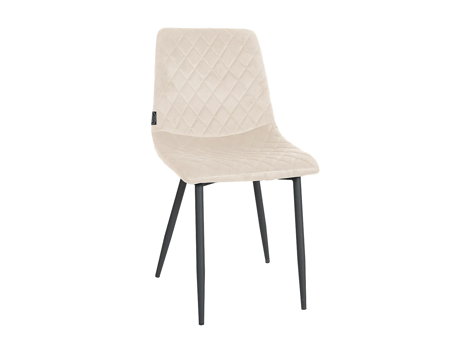 Eetkamerstoelen - Fluweel & natura (vierkant) - creme - Telde