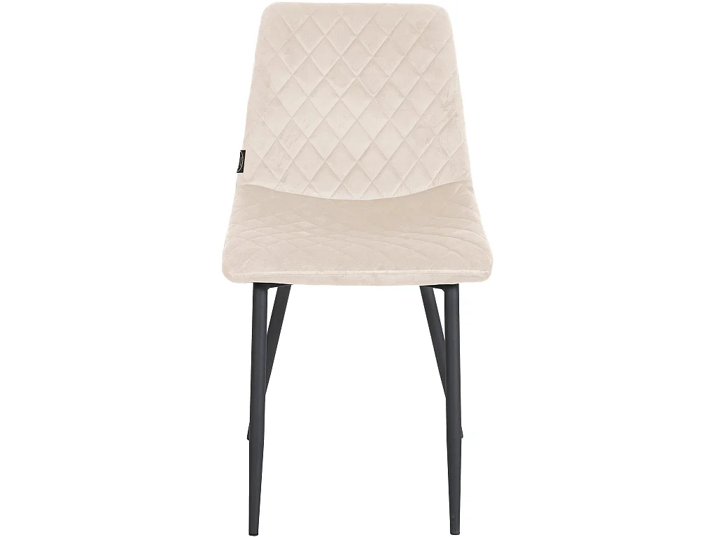 Eetkamerstoelen - Fluweel & natura (vierkant) - creme - Telde