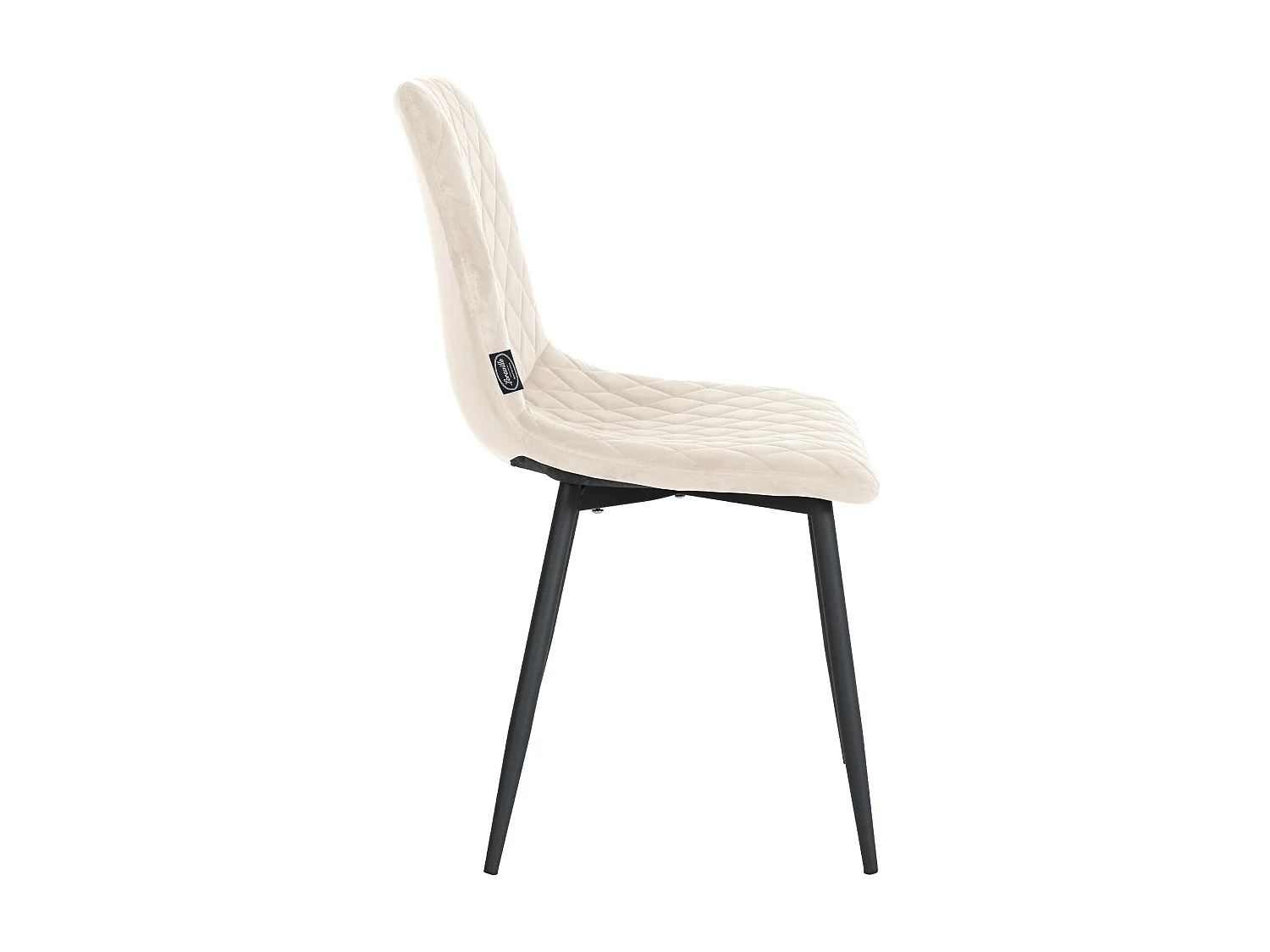 Eetkamerstoelen - Fluweel & natura (vierkant) - creme - Telde