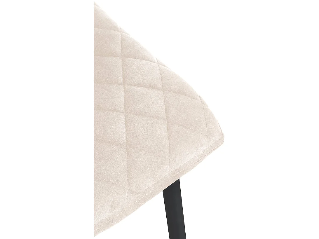 Eetkamerstoelen - Fluweel & natura (vierkant) - creme - Telde