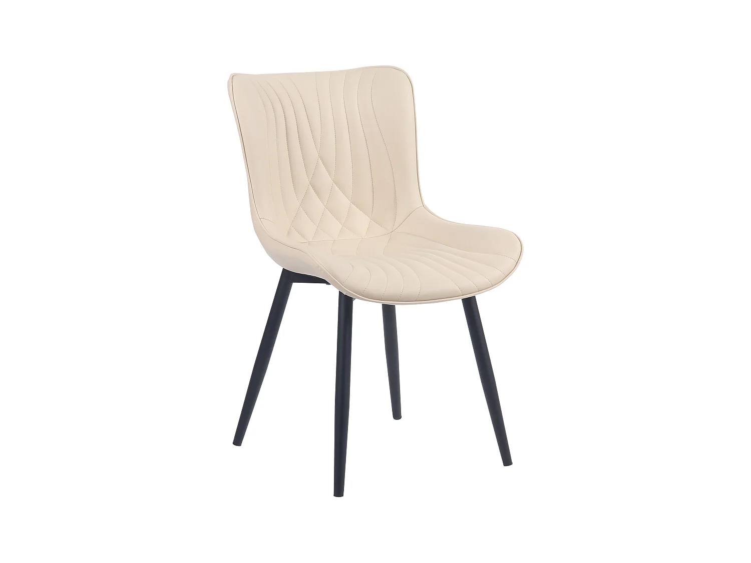 chaise salle à manger - Similicuir - Crème - Brady
