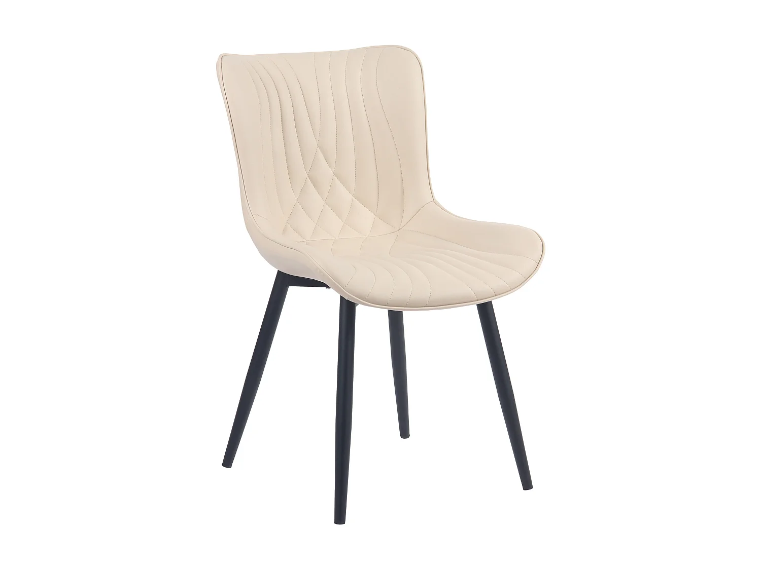 chaise salle à manger - Similicuir - Crème - Brady