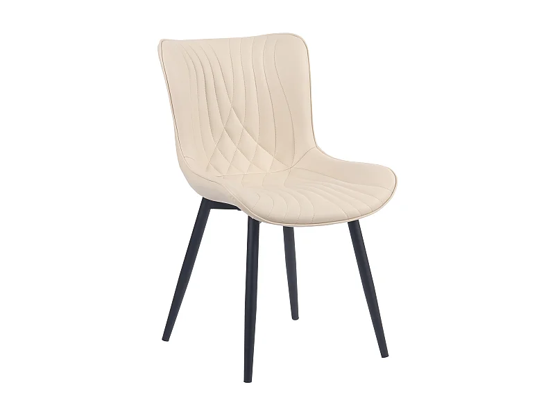 chaise salle à manger - Similicuir - Crème - Brady