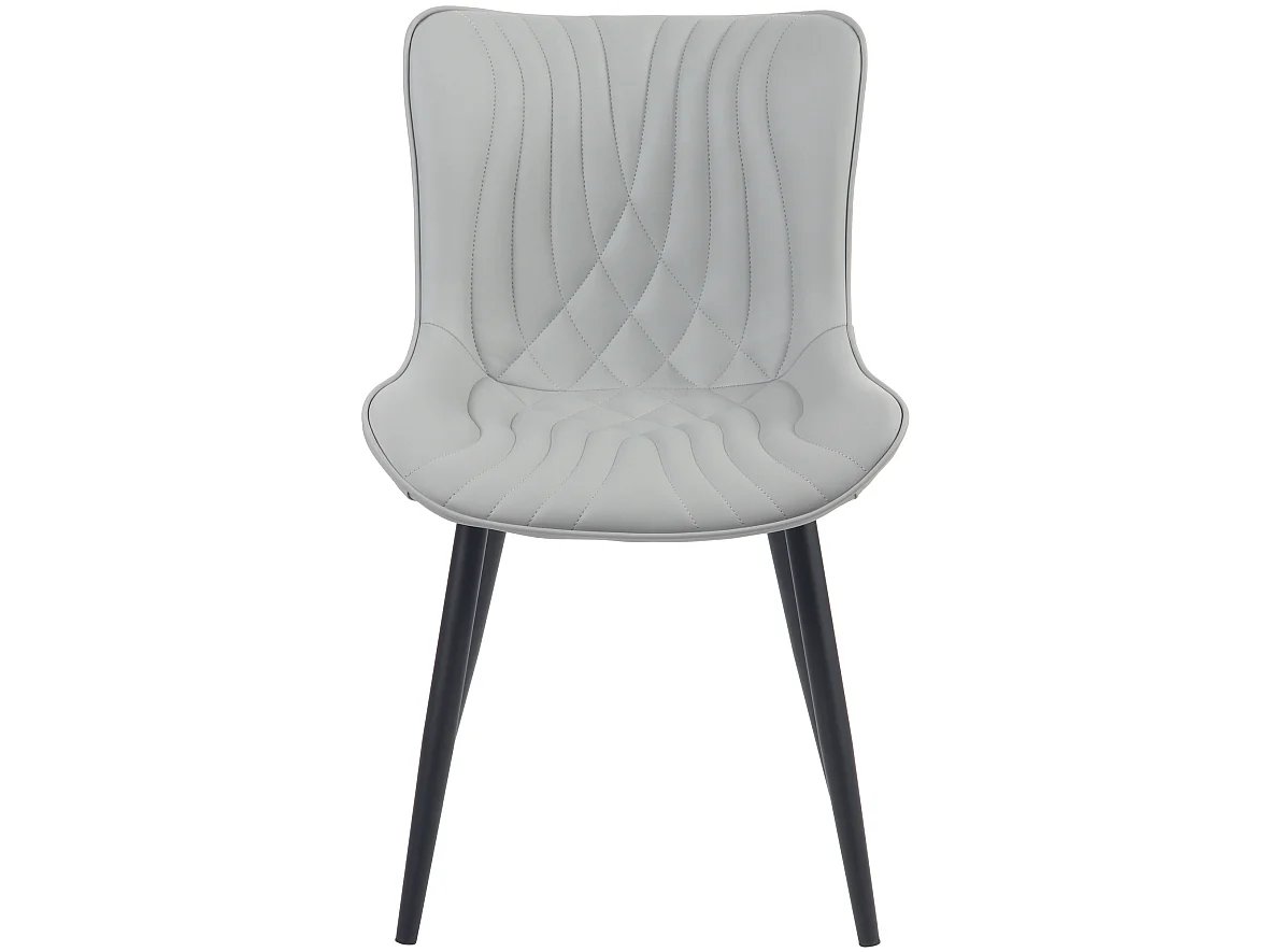 Lot de 2  chaise salle à manger - Similicuir - Gris - Brady