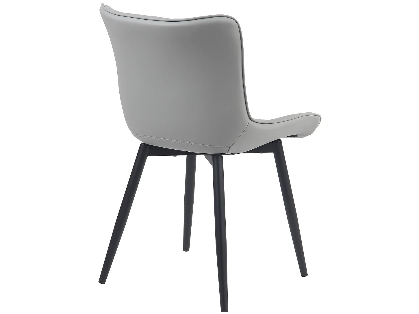 Lot de 2  chaise salle à manger - Similicuir - Gris - Brady