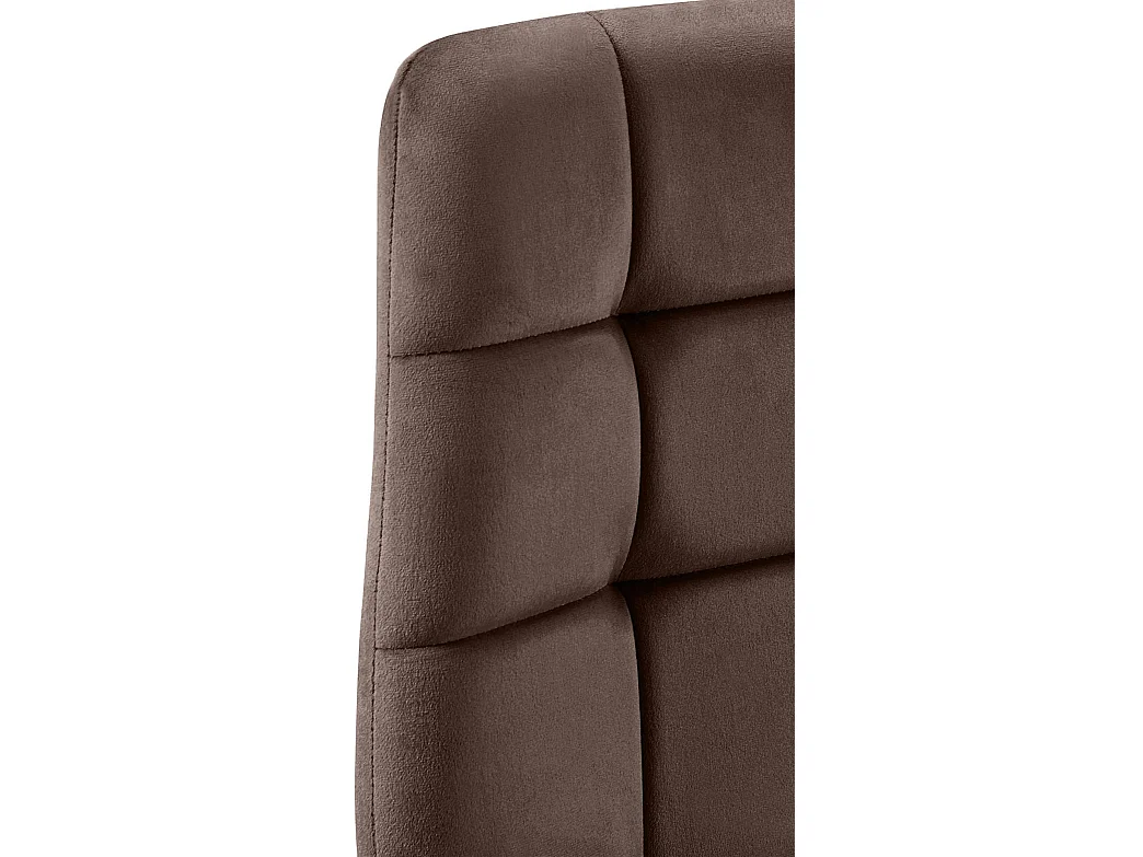 Lot de 4  chaise salle à manger - Velours - Marron - Tilde