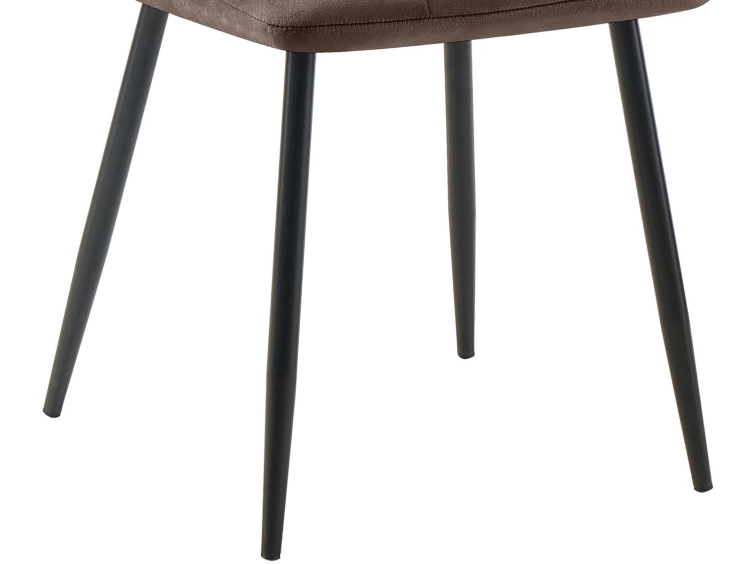 Lot de 4  chaise salle à manger - Velours - Marron - Tilde