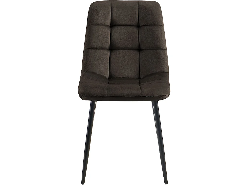 Set van 4  Eetkamerstoelen - Fluweel - bruin - Tilde