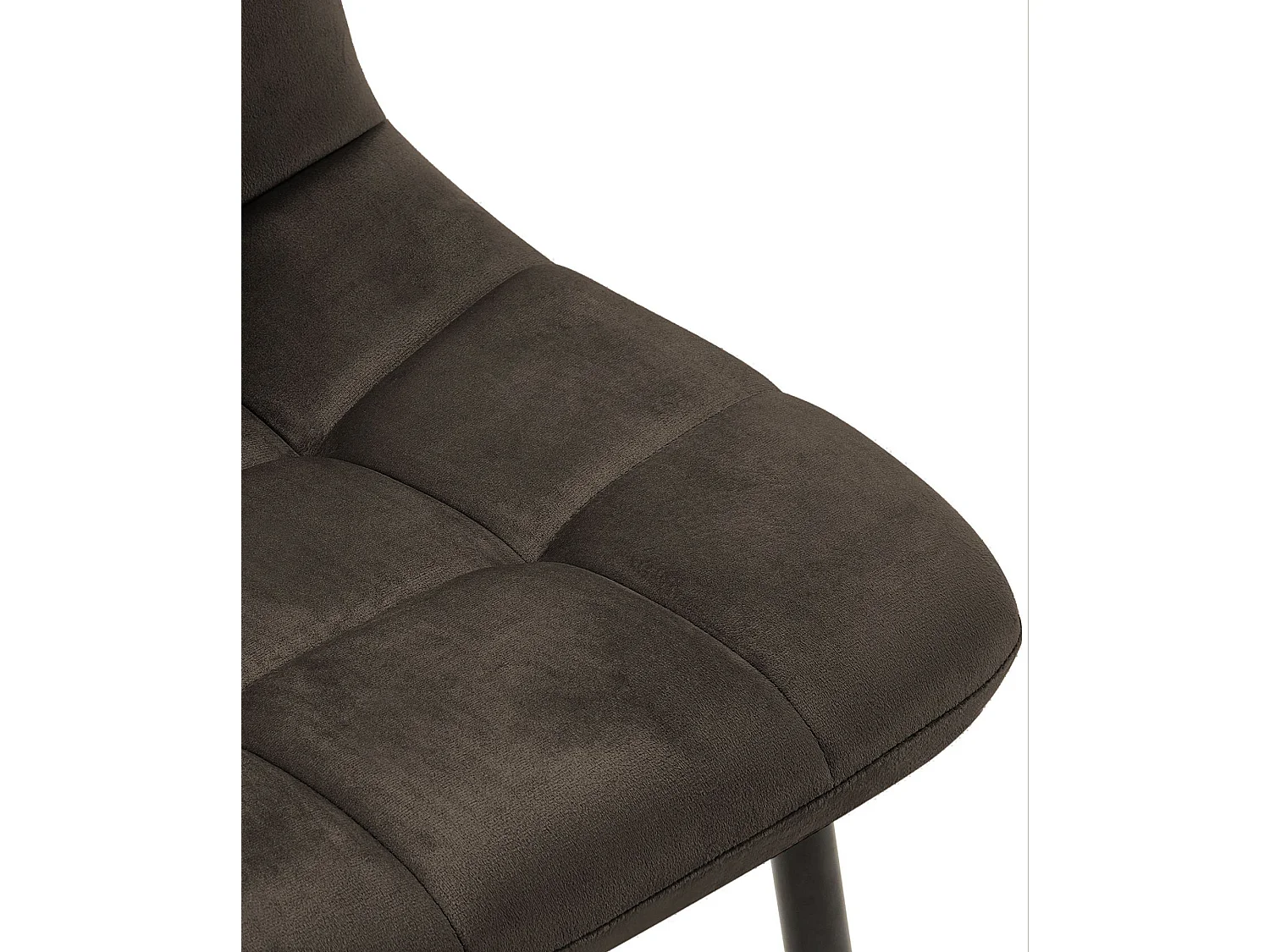Set van 4  Eetkamerstoelen - Fluweel - bruin - Tilde