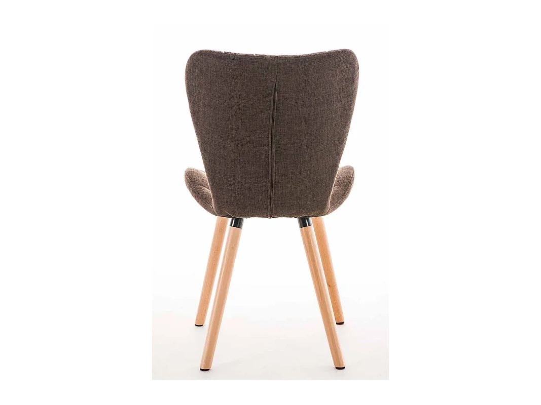 Lot de 4  chaise salle à manger - Tissu & Bois - Marron - Elda