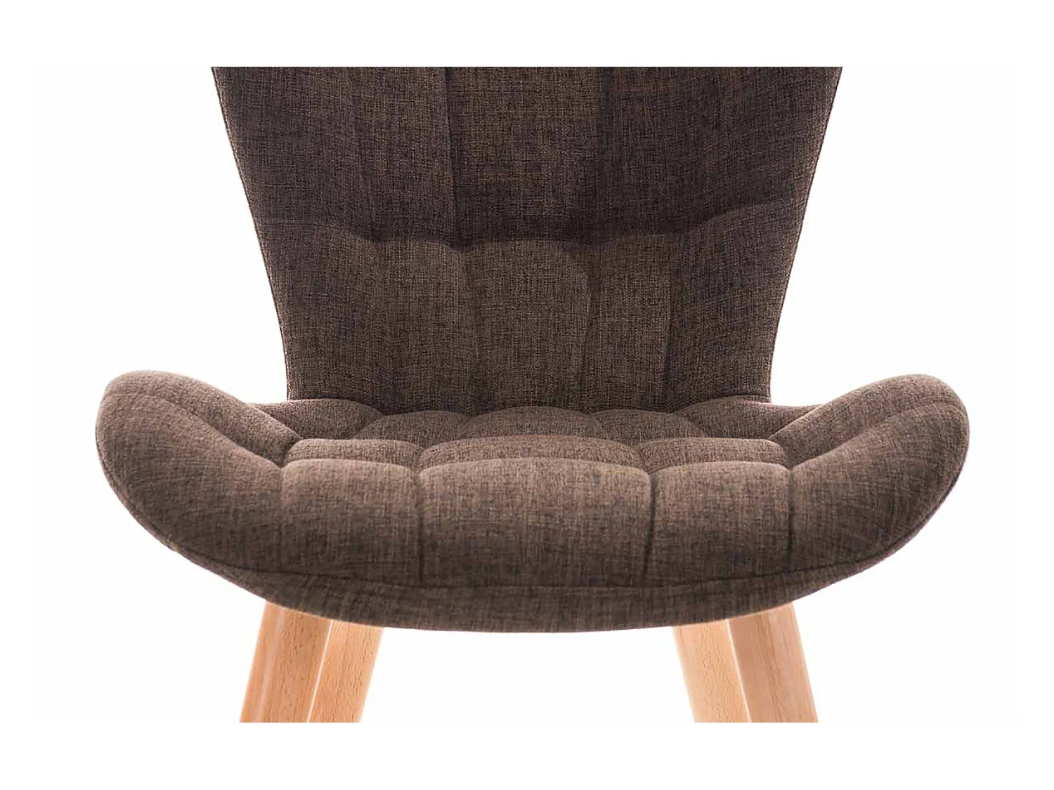 Lot de 4  chaise salle à manger - Tissu & Bois - Marron - Elda