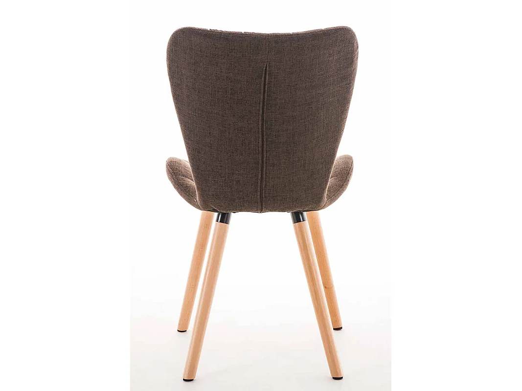 Lot de 4  chaise salle à manger - Tissu & Bois - Marron - Elda