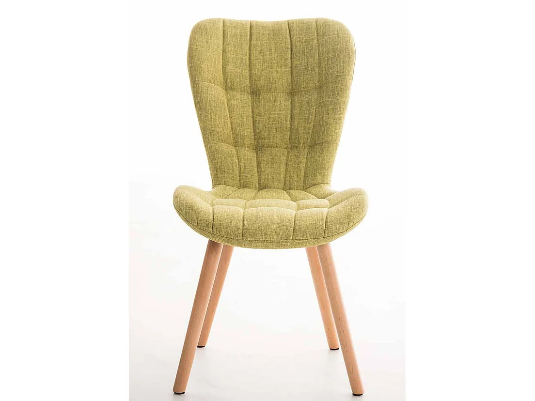 Lot de 4  chaise salle à manger - Tissu & Bois - Vert clair - Elda