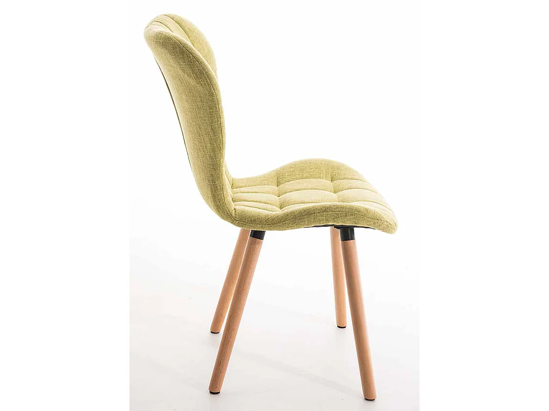 Lot de 4  chaise salle à manger - Tissu & Bois - Vert clair - Elda