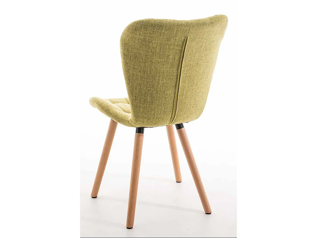 Lot de 4  chaise salle à manger - Tissu & Bois - Vert clair - Elda