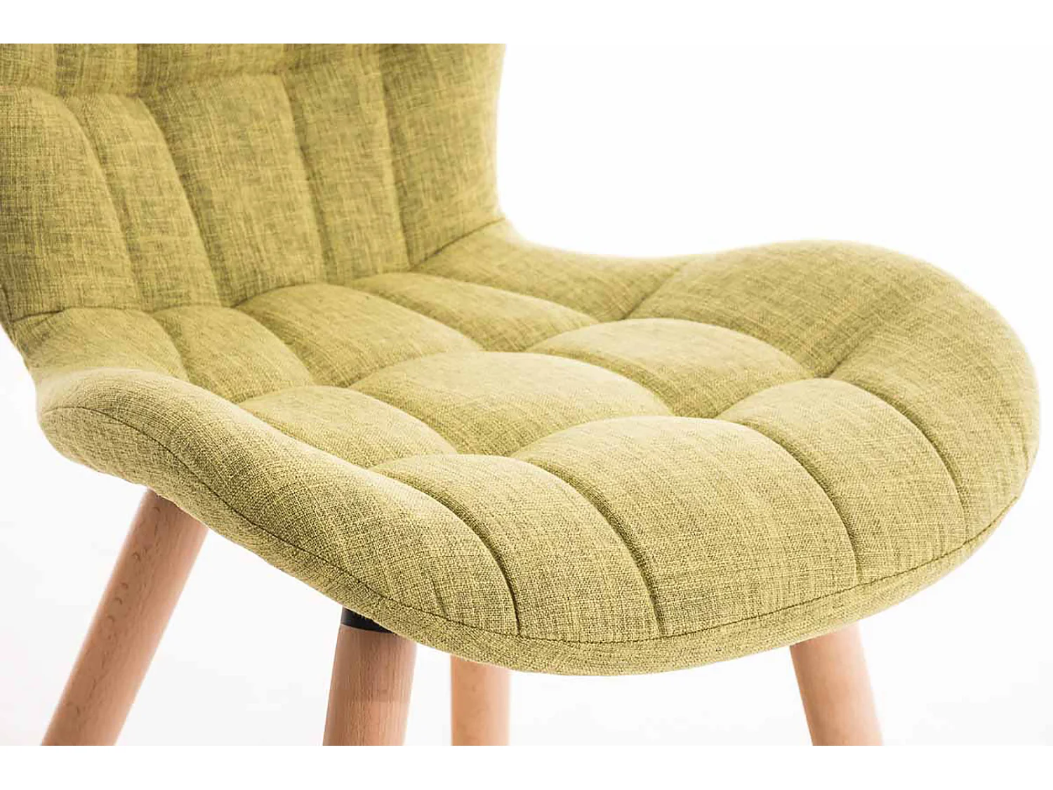 Lot de 4  chaise salle à manger - Tissu & Bois - Vert clair - Elda