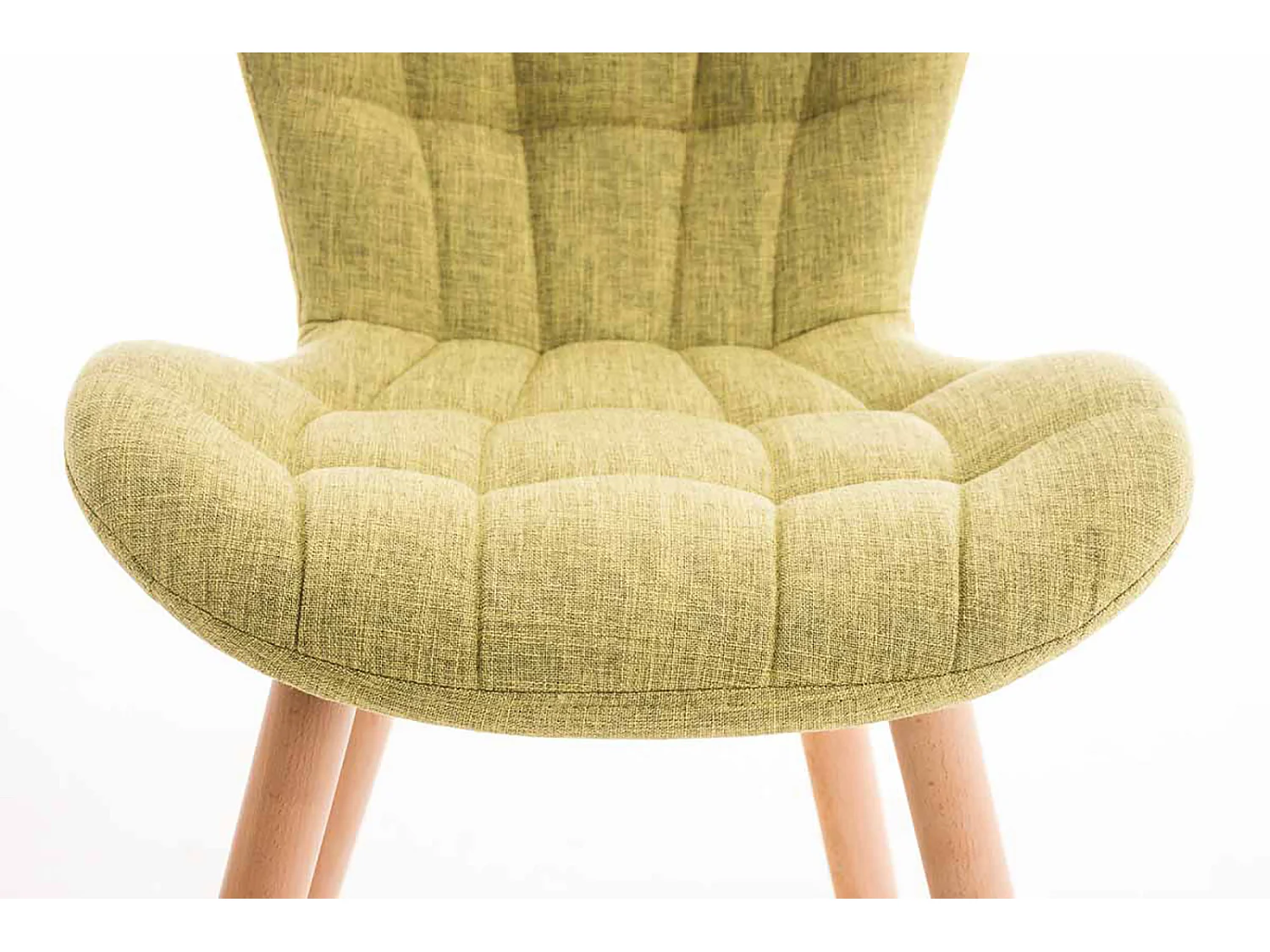 Lot de 4  chaise salle à manger - Tissu & Bois - Vert clair - Elda