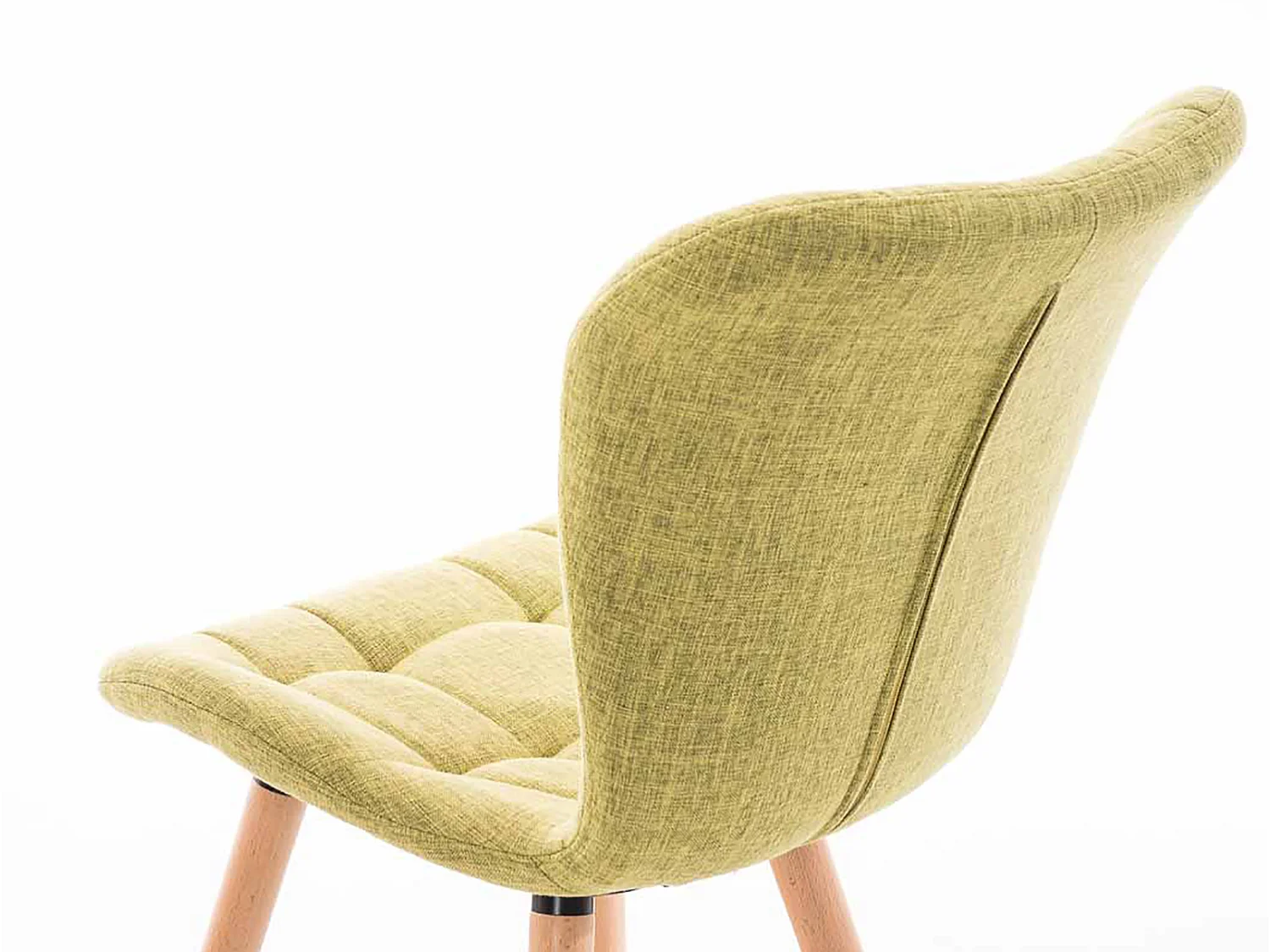 Lot de 4  chaise salle à manger - Tissu & Bois - Vert clair - Elda