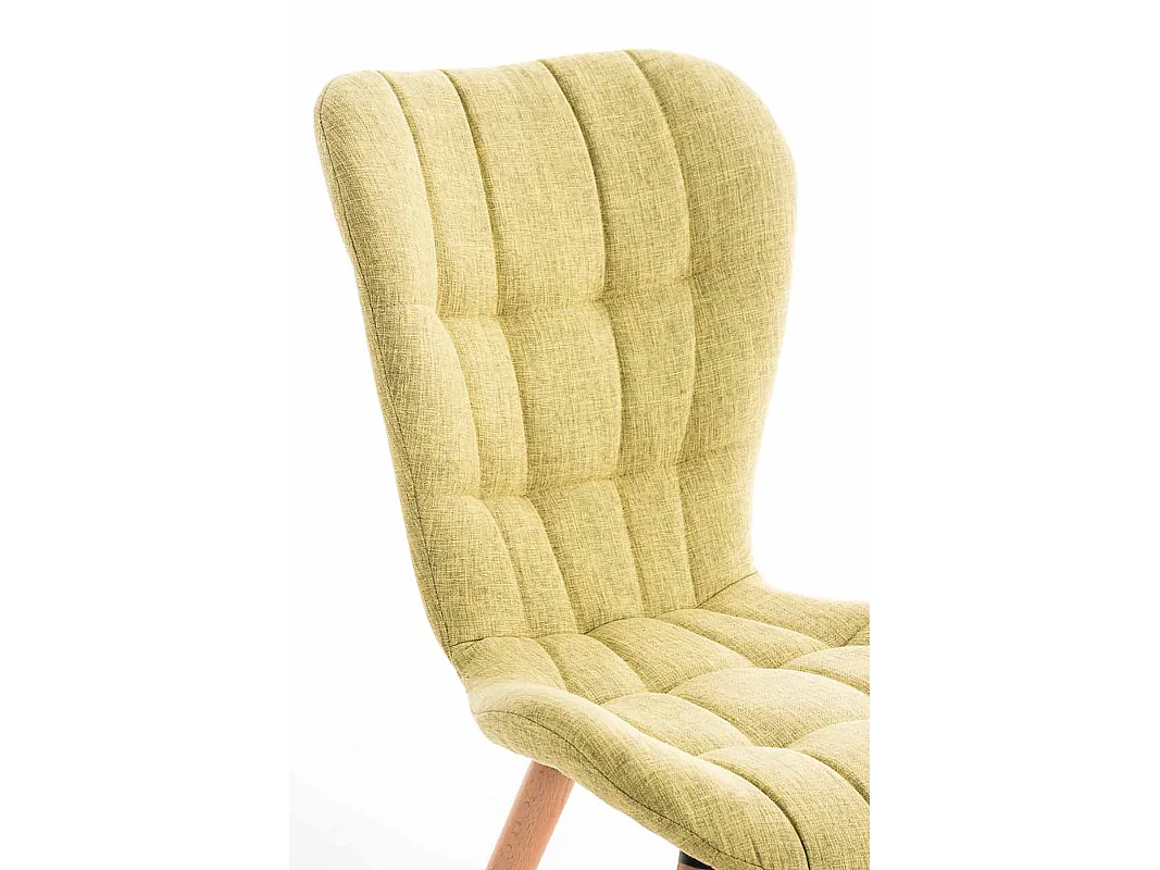 Lot de 4  chaise salle à manger - Tissu & Bois - Vert clair - Elda